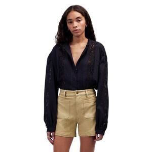 Madewell Emmett Khaki Twill High Rise Patch Pocket Shorts 23 NWOT